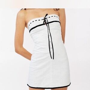 With Jean Sabrin Corset Dress in White Embroidery - size medium - NEVER WORN -